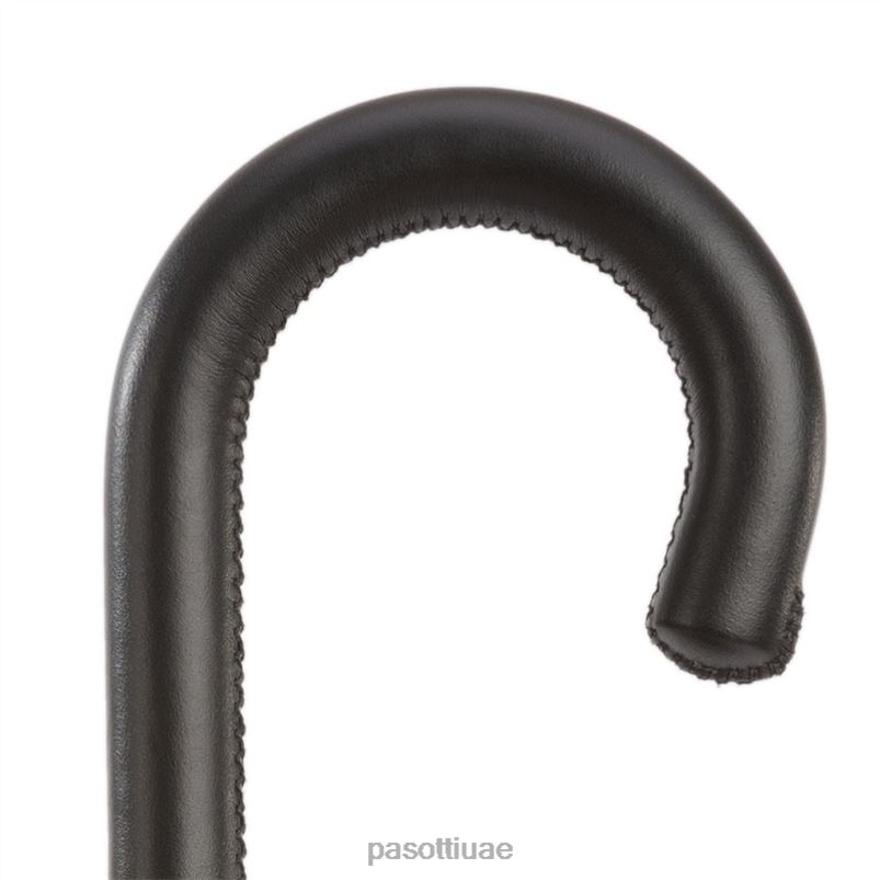 مظلة | 189 52864-111 ع - مظلة سوداء مبطنة بالترتان مع مقبض جلدي، قماش مزدوج PASOTTI Z446V461